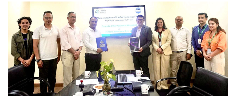फिन्तारा सोलुसन्स र ग्रान्डी इन्टरनेशनल हस्पिटलबीच शून्य ब्याजदरमा किस्ताबन्दी सेवा सम्झौता